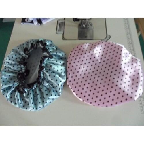 Free shipping 100pieces/lot EVA printing waterproof shower caps double layer shower cap
