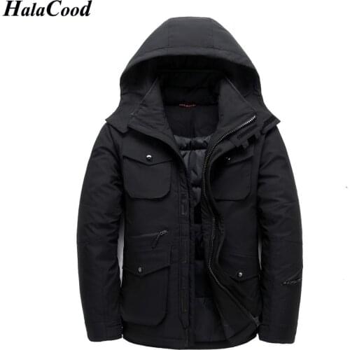 Brand Mens Winter Casual White Duck Down Jacket Thicken Snow Parka Overcoat Jacket Men Hooded Windbreaker Down Outwear Coats