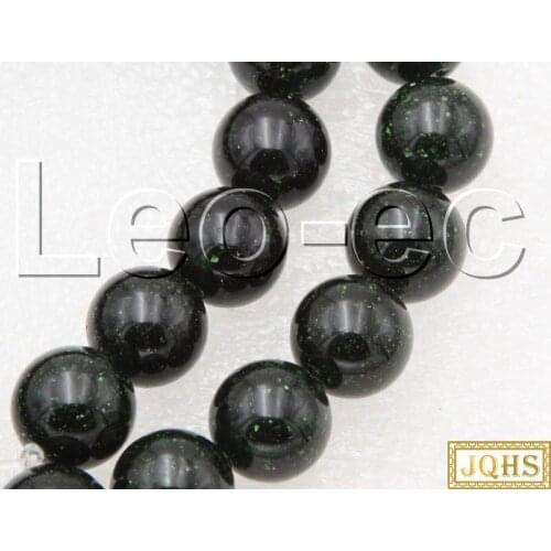 Natural 12mm round star green sand Stone Loose Beads for Jewelry Making Strand 15" DIY v1653