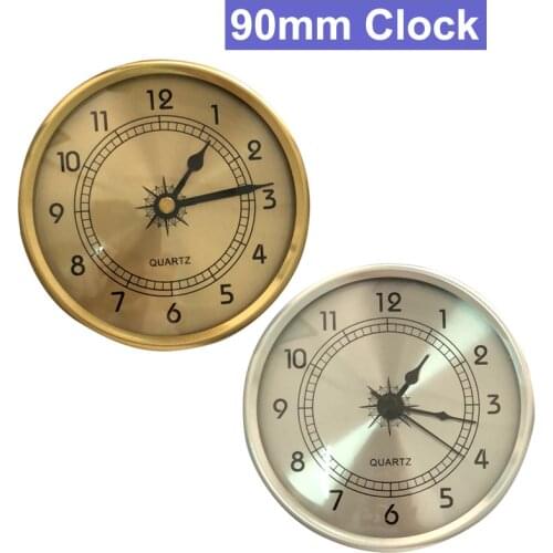 New 90x62mm Vintage Art Table Clock With Lighting Watch Desktop Clock Embedded Gold Silver Round Dial Analogy Antique Clock