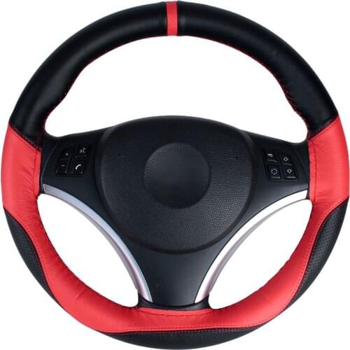 Hand Sewn Steering Wheel Cover Universal Sports Color Matching Fashion Handle Cover Soft Auto Parts