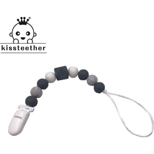 Baby Silicone Pacifier Chain Holder Sooth Teething Dummy Baby Products Customized Name Silicone Beads Star Teether Shower Gift