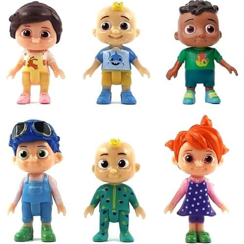 6pcs/set Cocomelon Action Figures PVC Toys Set JJ boy Family Sister Brother Friends Model Figures Dolls Gifts For Children Toys
