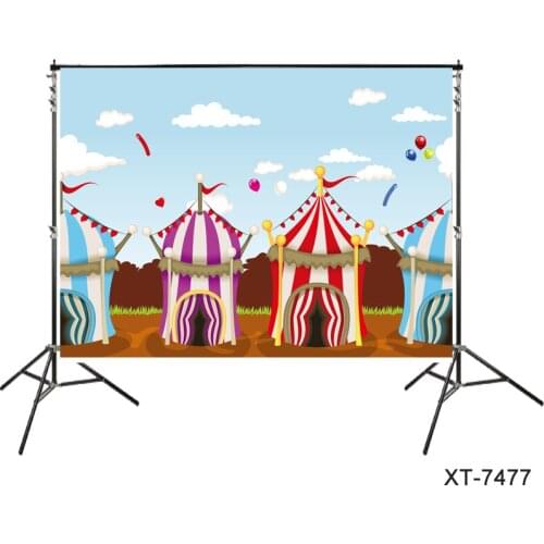 Backdrop Of CIRCUS Themed Tent Top Carnival Sign Clown Birthday Party Backdrop Banner Fun Fair Amusement Phtography Background