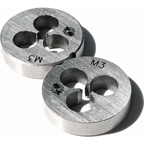 Free shipping of 2PCS Metric round Die M3-M10 manual dies threading tools for processing steel aluminum copper workpiece thread