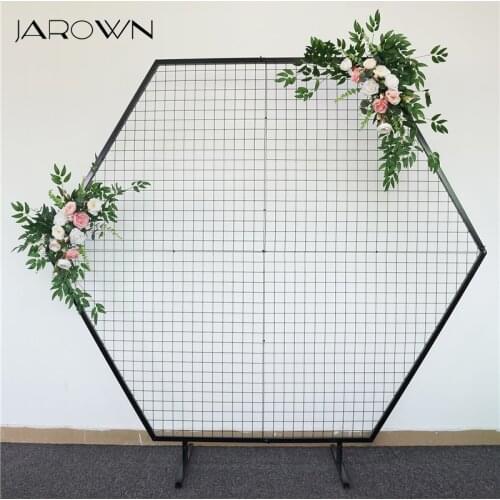 JAROWN Wedding Grid Arch Stand Hexagonal Iron Wedding Background Frame Birthday Party Stage Outdoor Lawn Arch Flower Stand Decor