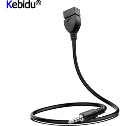 Kebidu for Car Adapter Cable 3.5mm Male Audio AUX Jack to USB 2.0 Type A Female OTG Tec
