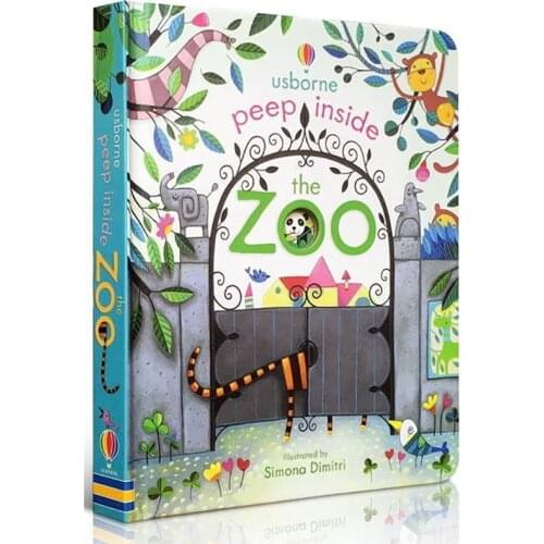 3D Flap Picture Books Usborne Peep Inside The Zoo Animal English Educational Baby Children Reading Libros Manga Book Livros Art