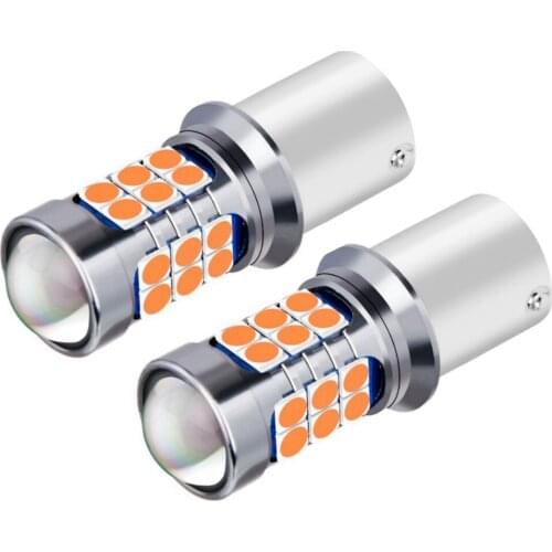 2PCS New 1156PY 7507 PY21W BAU15S Super Bright 3030 LED Bulbs Car Rear Direction Indicator Lamps Auto Front Turn Signals Lights