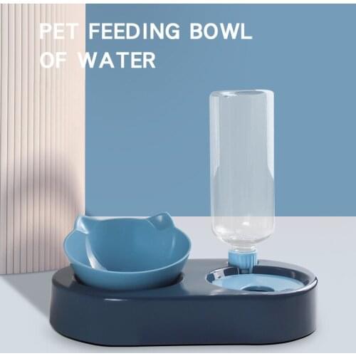 Cat feeder bowls and drinkers 500ml feeder high automatic with stand Double angle Bowl for cat ears Care for the cervical spine