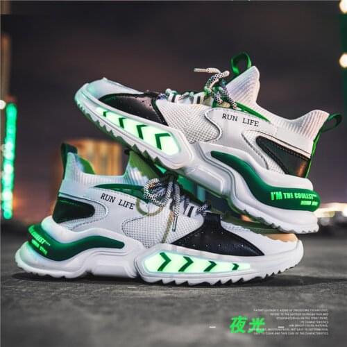 Casual Shoes Men Breathable Retro Couple Sneakers Chunky Dad Shoes Luminous Fashion Men Sneakers Large Size Male Walking Trainer