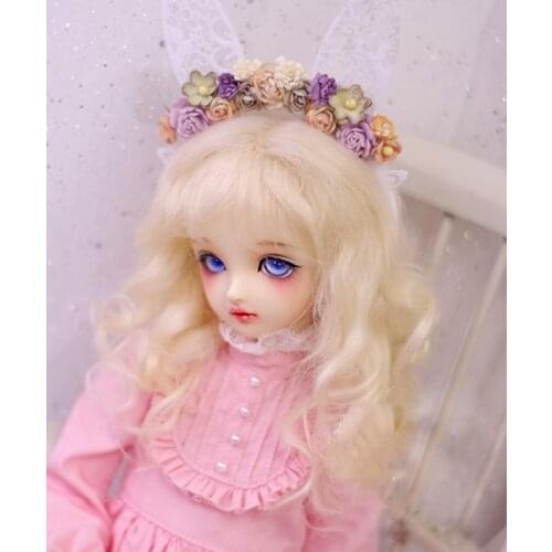 BJD doll wigs light golden long curly Mohair hair wigs for 1/3 1/4 1/6 1/8 BJD DD SD MSD doll accessories