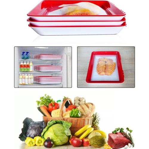 Freshness Tray 2pcs 10.8 inches Food Preservation Tray Plastic Vacuum Lock Freshness Storage Box Tray Storage Supplies 6