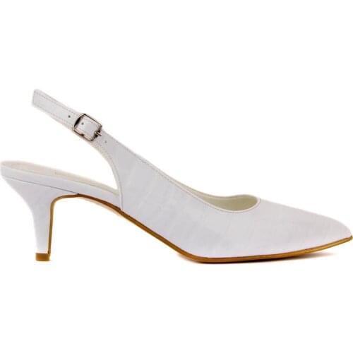 Moxee-White Color Kroko Patterned Women 'S Stiletto