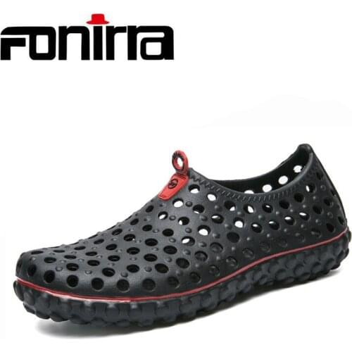 FONIRRA 2019 Summer Men Beach Shoes Sandals Breathable Hollow Out Flat Men Sandals Slip On Plus Size 40-45 Men Casual Shoes 837