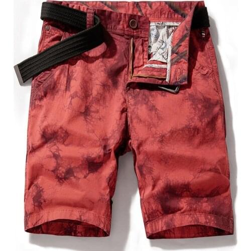 2021 new Summer mens printed shorts, tooling shorts, casual camouflage five-point pants, mens cotton stretch breeches M5152