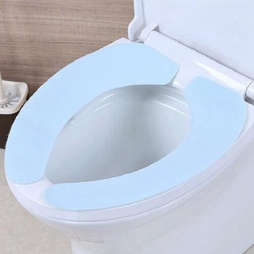 Washroom Warm Washable Health Sticky Toilet Mat Seat Cover Pad Household Reuseable Soft Toilet Seat Cover