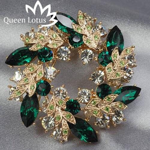 New lady 2017 Korean version imports of color crystal Zircon fashion brooch bride luxury Bauhinia Flower Corsage Jewelry gifts
