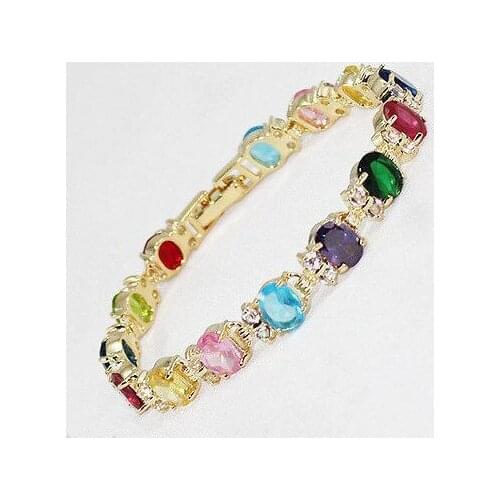 New Jewelry multicolor color crystal precious stone beads chain bracelets