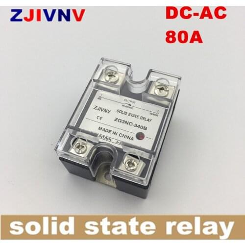 Single phase solid state relay DC-AC 80A SSR 80DA ,DC Control ac ZG3NC-380B Zero crossing type full load current