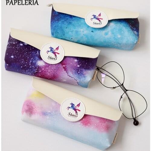 Kawaii Unicorn Galaxy Pencil Case Pegasus Pencil Bag School Supplies Stationery Cosmetic Pen Bag Wallet for Girls Boys
