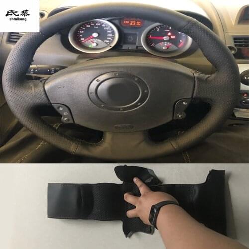 Sew-on Microfiber leather car steering wheel cover For Renault Megane 2 2003-2008 Kangoo 2008-2012 Scenic 2 2003-2010