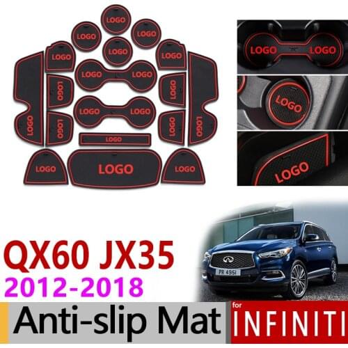 Anti-Slip Rubber Mats Gate Slot Mat for Infiniti QX60 JX35 2012 2013 2014 2015 2016 2017 2018 QX 60 JX 35 Accessories Stickers