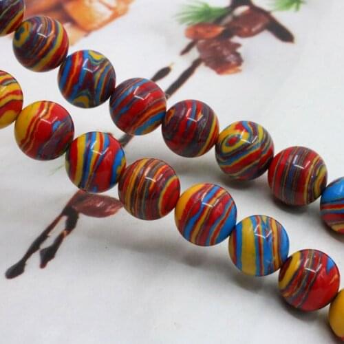 Stripe rainbow Turkey Stone 10mm round loose beads Accessories DIY women fashion design suitable for making bracelets&necklace