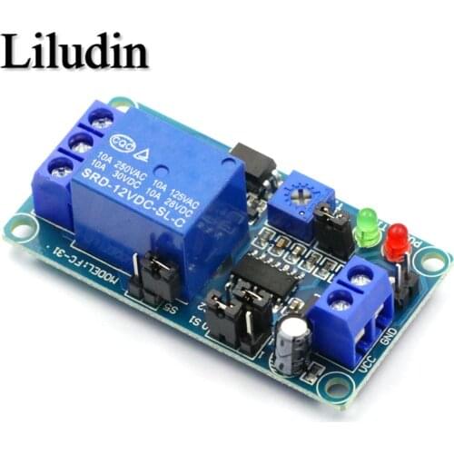DC 12V Time Relay Module Normal Open Time Delay Relay Timing Timer Relay Control Switch Adjustable Potentiometer LED Indicator