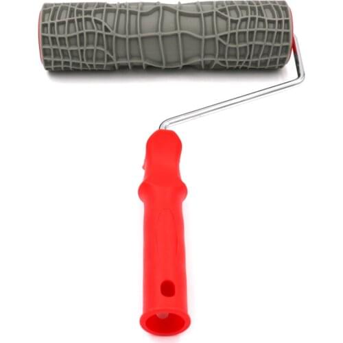 Embossed Textured Paint Roller with Handle DIY Knurling Home Wall Painting Tools