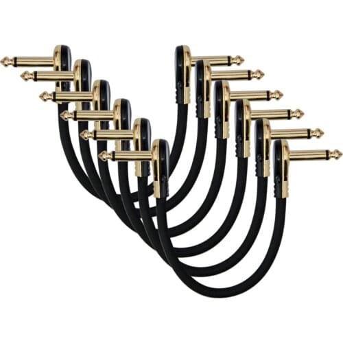 BATESMUSIC Guitar Patch Cables Right Angle 15cm 1/4 Instrument Cables for Effect Pedals 6 pieces/lot