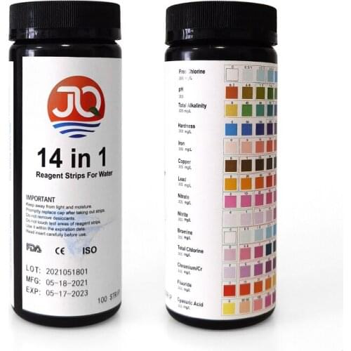 100 PCS 14-in-1 Swimming Pool Test Kit Chlorine PH Value Alkalinity Hardness Test Paper Test Strip