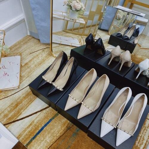 2021 New Spring Summer Fashion Womens Shoes Hot Sell Genuine Leather Pumps Luxury Brand Design High Heels Popular Ladies Pumps