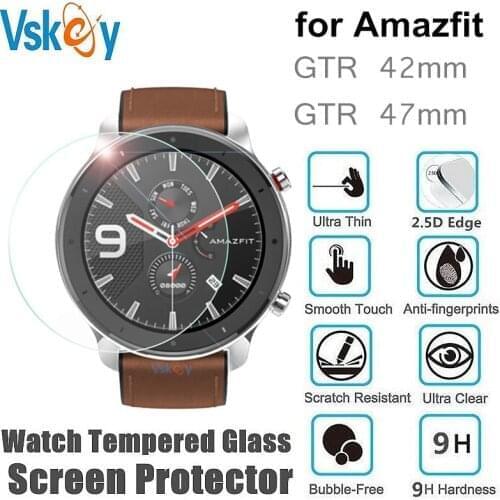 10PCS Tempered Glass Screen Protector for Xiaomi Huami Amazifit GTR 42mm D32.5mm Round Sport Smart Watch Protective Film