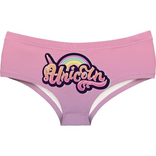 Turkish Ice-cream Stripe Lady Underwear Wild Animal Unicorn-cat Girl Briefs Tropical Rainforest Flower Pattern Women Panties