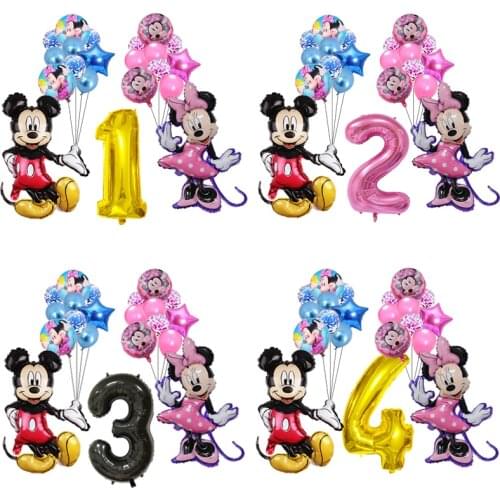 1 set of aluminum film balloons Disney series Minnie Mickey Mouse head wedding birthday party decoration supplies children gifts