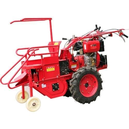 12hp agricultural Corn harvester small household hand-push diesel single-row corn harvester with peeling function