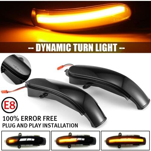 2pcs For Mercedes Benz C Class W203 S203 CL203 2001-2007 Dynamic Turn Signal LED Side Mirror Indicator Blinker Sequential Light