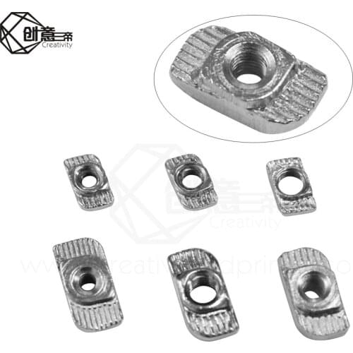 20/50pcs M3/M4/M5*10*6 for 20 Series Slot T-nut Sliding T Nut Hammer Drop In Nut Fasten Connector 2020 Aluminum Extrusion