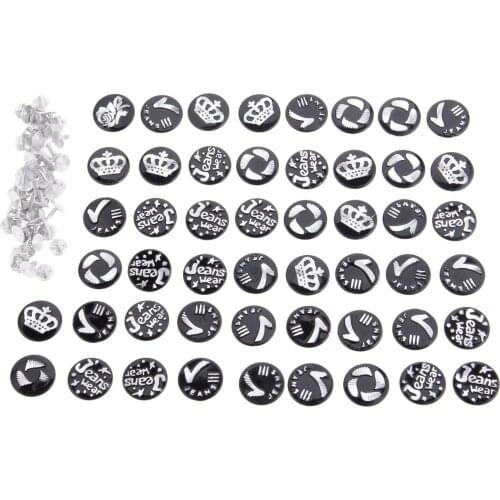 50Pcs Metal Jeans Button Rivet Stud Purse Snap Clasps Buckle Fastener For Jeans Garments Handbag Sewing Clothes 20mm with Nails