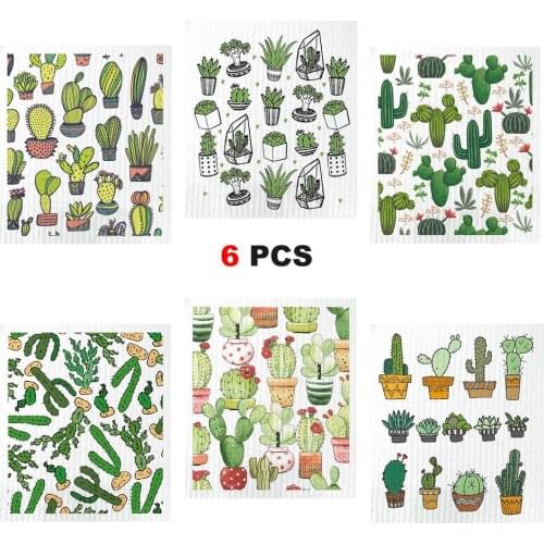 6pcs/Lot Cleaning Cloth Tea Towels Kitchen Plaid Dish Cotton Absorbent Cloths Dishcloth Handkerchief Lattice Towel