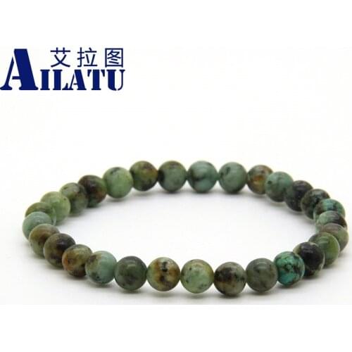 Ailatu Wholesale 10pcs/lot Mix Colors 6mm African Turqoise Stone, Onyx Stone, Picasso Beads Pure Beaded Bracelets