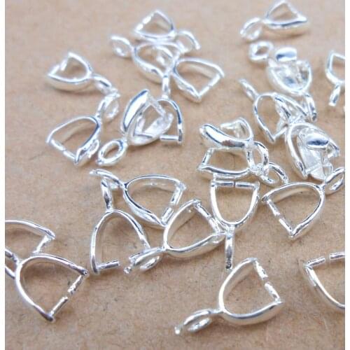 DIY925 Silver colorJewelry Accessories Necklace Earrings Link Folders Pendant Accessories Clamps