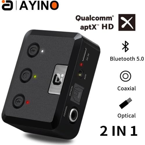 MR275 Wireless bluetooth 5.0 audio transmitter aptX HD ll Optical Coaxial 3.5mm Aux RCA Audio receiver Adapter Dual Link TV PC