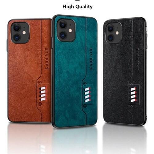 10pcs/lot PU Leather Soft Edge Back Phone Case For iPhone 13 12 Mini 11 Pro Max XR XS Max 7 8 6 6S Plus SE 2 Cover Coque