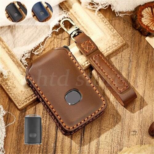 Genuine Leather Car Remote Key Fob Case Cover Holder Bag Shell Skin Protector For Mazda 3 6 CX30 CX4 CX5 CX9 Accessories Styling