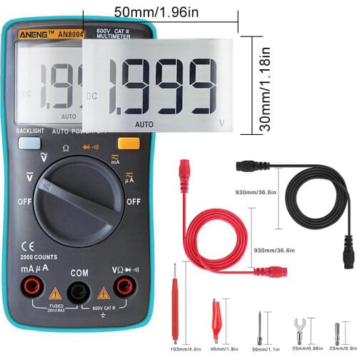 ANENG AN8004 multimetro Digital Multimeter Profesional Transistor Capacitor Tester lcr multi meter analog multimeter true rm