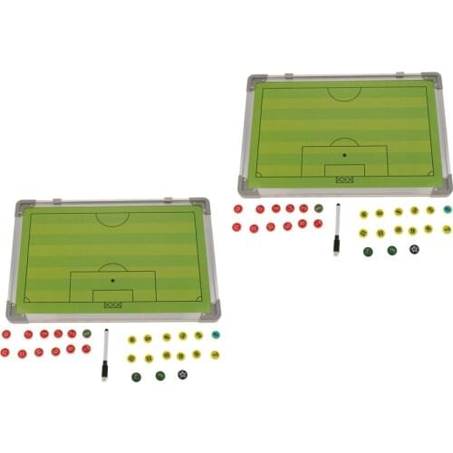 2 Set Premium Soccer Coaching Board, Football Magnetic Double-Sided Dry-Erase Clipboard with Magnets, Included Marker & Pen