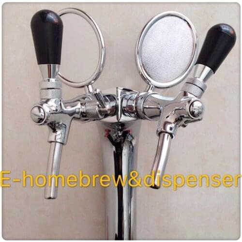 Cobra design brass material two way beer tower with cooling lines(with taps and badges)