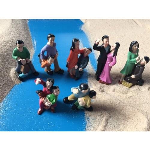 Mental sand sandbox game with Sandplay psychological product class character of domestic violence 7pcs/set
